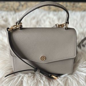 Tory Burch Emerson Small Top Handle Bag Crossbody- Taupe